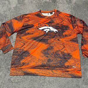 NFL Denver Broncos Zubaz Shirt Mens Large Long Sleeve Performance